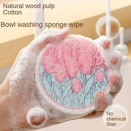 3 pcs Wood Pulp Cotton Sponge Wipe