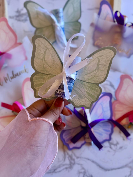 Butterfly Eidi Holders with Gold|Silver Foil Envelopes [Pack of 10]